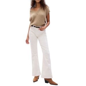 🆕 GAP High Rise Corduroy '70s Flare Pants Size 33(16/XL)‎ Ivory Beige Retro